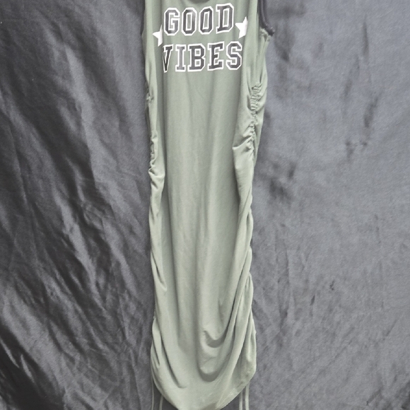 No Boundaries Green 'Good Vibes' Tank Dress - Picture 6 of 7